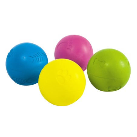 Nayeco Pelota de Goma Grabada para Perros, Juguete para Morder y Atrapar, 5 cm, Set de 4 Unidades Nayeco Pelota de Goma Grabada para Perros, Juguete para Morder y Atrapar, 5 cm, Set de 4 Unidades