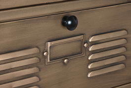 DKD Home Decor Cajonera Loft Dorado Metal 7 Cajones 34 x 139 x 40 cm