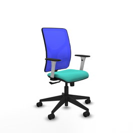 PIQUERAS Y CRESPO Silla de oficina Motilla con mecanismo Sincro, Azul y Turquesa