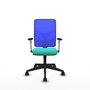 PIQUERAS Y CRESPO Silla de oficina Motilla con mecanismo Sincro, Azul y Turquesa