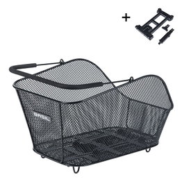 Basil Cesta Trasera Icon M con Placa MIK 2.0 Acero Negro
