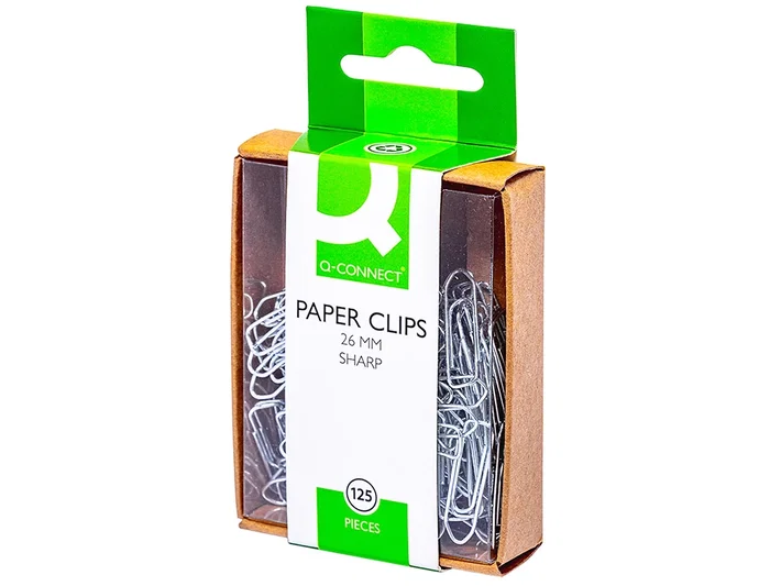Q-connect Clips niquelados 26 mm caja de 125 unidades