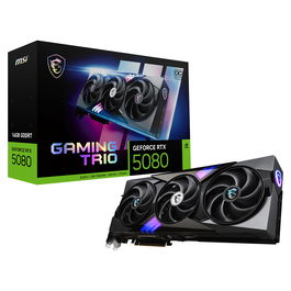 MSI RTX 5080 16GB GDDR7 Gaming Trio OC Tarjeta Gráfica con 3 Ventiladores
