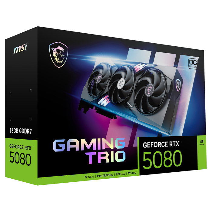 MSI GAMING GEFORCE RTX 5080 16G TRIO OC 16GB GDDR7 MSI GAMING GEFORCE RTX 5080 16G TRIO OC 16GB GDDR7