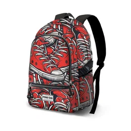 Pro-Dg Mochila FAN 2.2 Sneak Urbana Ligera Compartimento, Bolsillo para Dispositivos, Dos Bolsillos Frontales, Dos Laterales Malla, Correas Acolchadas, Cinta Trolley, Rojo