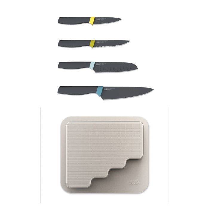 Joseph Joseph DoorStore Set de cuchillos de cocina de 4 piezas Opal