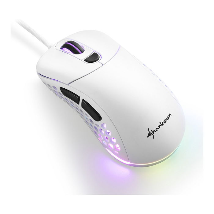 Sharkoon Ratón Light 200 Gaming, Óptico, 16000 DPI, USB Tipo A, 6 Botones Programables, Blanco