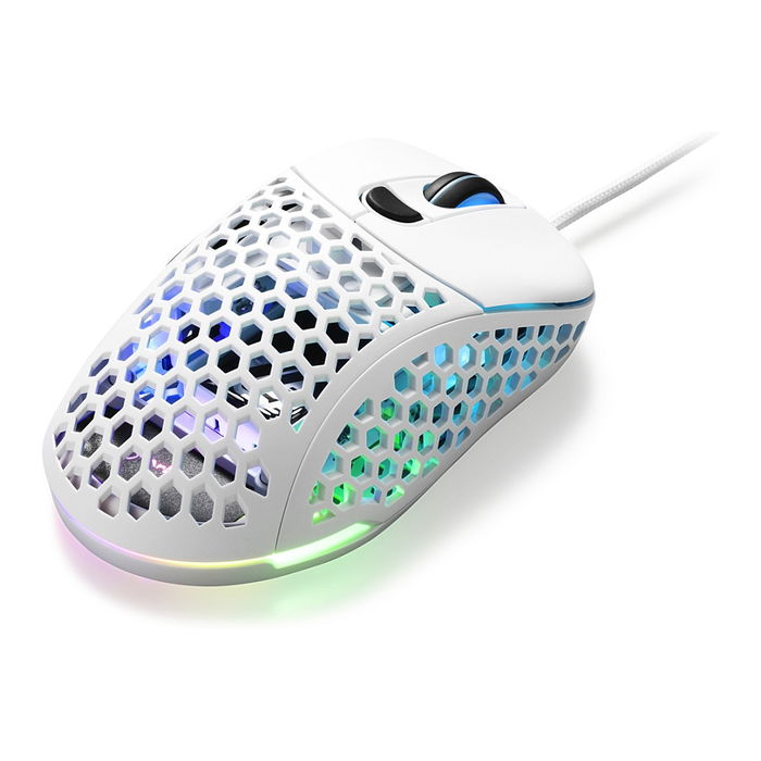 Sharkoon Ratón Light 200 Gaming, Óptico, 16000 DPI, USB Tipo A, 6 Botones Programables, Blanco