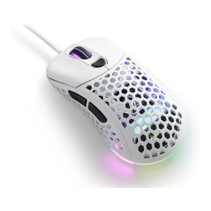 Sharkoon Ratón Light 200 Gaming, Óptico, 16000 DPI, USB Tipo A, 6 Botones Programables, Blanco
