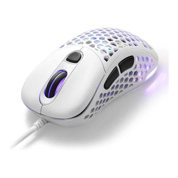 Sharkoon Ratón Light 200 Gaming, Óptico, 16000 DPI, USB Tipo A, 6 Botones Programables, Blanco