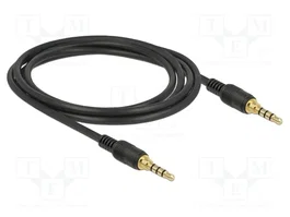 DeLOCK Cable de audio 3,5 mm 4 Pin de conector a conector, 2 m, Negro
