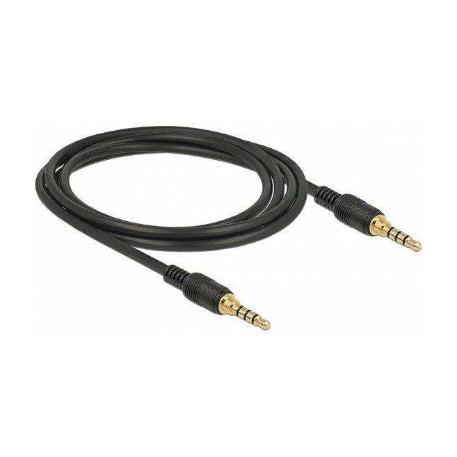 DeLOCK Cable de audio 3,5 mm 4 Pin de conector a conector, 2 m, Negro