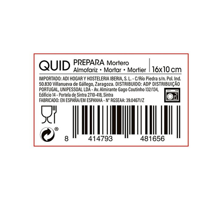 Mortero Loza Prepara Quid 16x10 cm (6 Unidades) Mortero Loza Prepara Quid 16x10 cm (6 Unidades)
