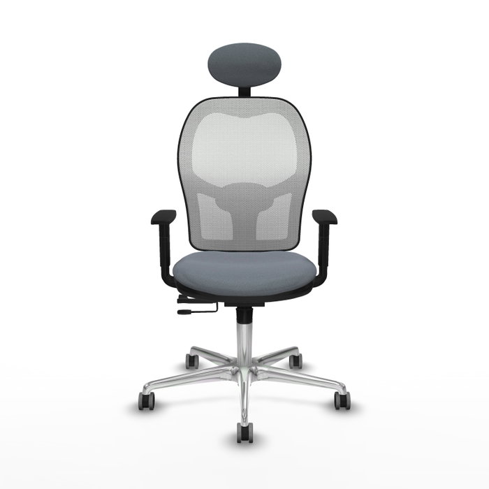 PIQUERAS Y CRESPO Silla de oficina Jorquera con mecanismo Sincro/Traslack Gris y Blanco