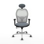 PIQUERAS Y CRESPO Silla de oficina Jorquera con mecanismo Sincro/Traslack Gris y Blanco