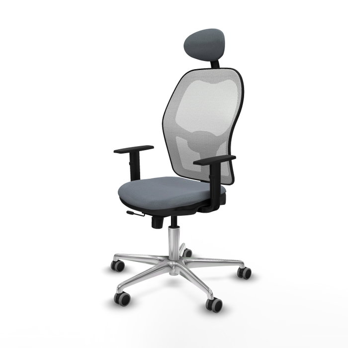 PIQUERAS Y CRESPO Silla de oficina Jorquera con mecanismo Sincro/Traslack Gris y Blanco