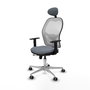 PIQUERAS Y CRESPO Silla de oficina Jorquera con mecanismo Sincro/Traslack Gris y Blanco