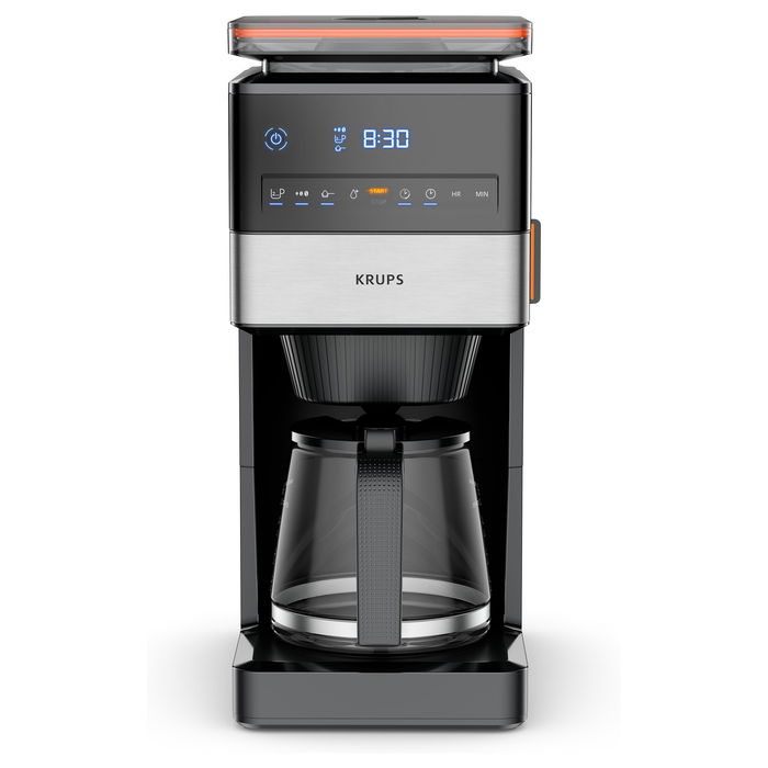 Krups KM8428 Cafetera de Filtro Programable Aroma Partner, 1.5L, Molinillo Integrado, para Granos y Café Molido, 1000W, Color Negro