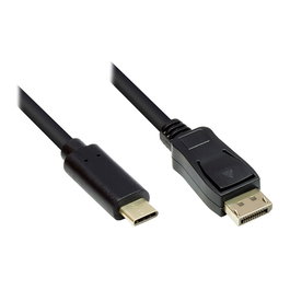 GoodConnections Adaptador de vídeo USB-C a DisplayPort 1.2, 5m, Negro