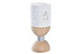 DKD Home Decor Portavelas de Cerámica y Madera Estrella Natural