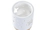 DKD Home Decor Portavelas de Cerámica y Madera Estrella Natural