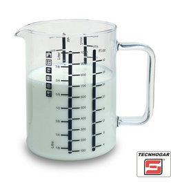 Jarra medidora 1 lt. vidrio borosilicato 01659
