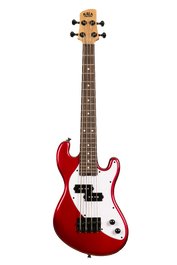 Kala U-Bass de cuerpo macizo rojo de 4 cuerdas
