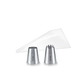 Tescoma Grandchef Kit Croquetas con 10 Bolsas y 2 Boquillas de Acero Inoxidable, Ideal para Rellenar y Decorar