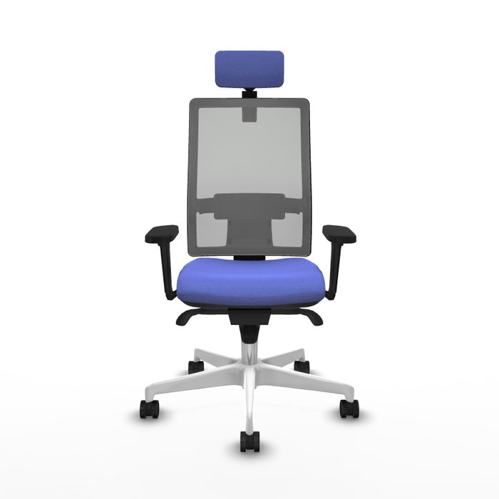 PIQUERAS Y CRESPO Silla de oficina Horna con mecanismo Sincro, Azul claro y Gris