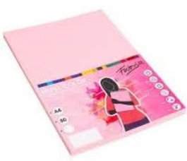 FABRISA Paquete de papel A4 rosa claro 80g, 100 hojas