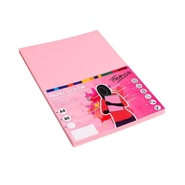 FABRISA Paquete de papel A4 rosa claro 80g, 100 hojas FABRISA Paquete de papel A4 rosa claro 80g, 100 hojas