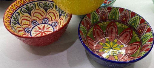 DKD Home Decor Plato de Gres Mandala23 Multicolor Surtido 20,5x20,5x3 cm