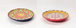 DKD Home Decor Plato de Gres Mandala23 Multicolor Surtido 20,5x20,5x3 cm