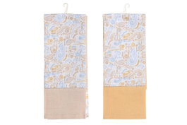 DKD Home Decor Set de 2 Paños de Cocina de Algodón Bandana Pastel Rosa y Amarillo