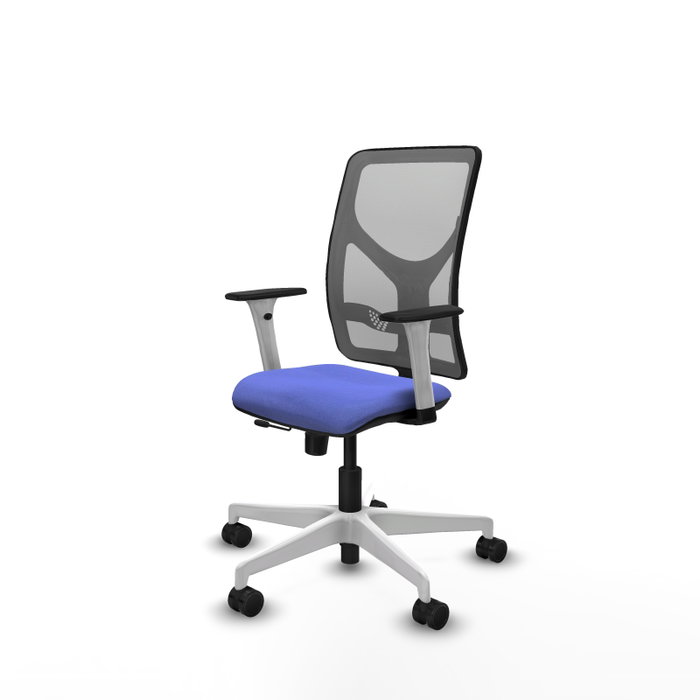 PIQUERAS Y CRESPO Silla de oficina Motilla con mecanismo Sincro/Traslack, Azul claro y Gris
