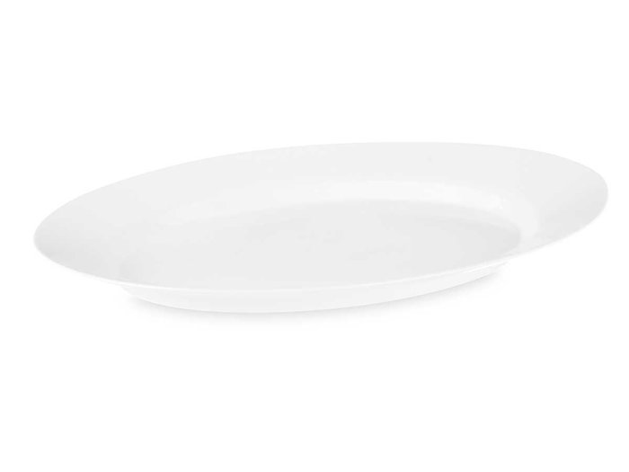 Vivalto Bandeja Opal Ovalada Blanca Vidrio 34 x 26 x 2 cm (Set de 18)
