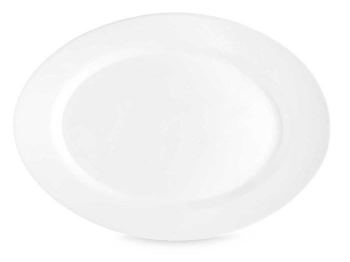 Vivalto Bandeja Opal Ovalada Blanca Vidrio 34 x 26 x 2 cm (Set de 18)