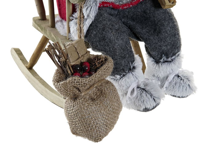 DKD Home Decor Figura Silla Rojo Gris Marron Poliester Madera 25 x 35 x 23 cm