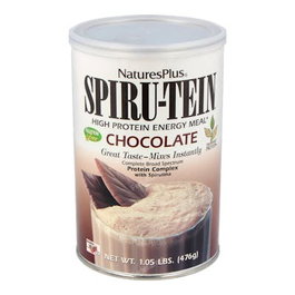 NATURES PLUS Spiru-Tein Batido Proteína Vegetal Sabor Chocolate 476g Suplemento con Espirulina para Deportistas y Dietas Control de Peso