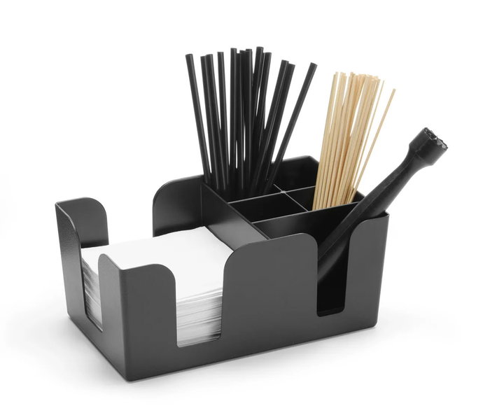 My Bar Organizador de Servilletas y Pajitas con 6 Secciones, 24 cm x 14.7 cm x 10.6 cm (6 Unidades)
