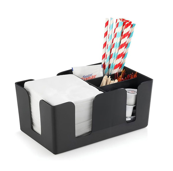 My Bar Organizador de Servilletas y Pajitas con 6 Secciones, 24 cm x 14.7 cm x 10.6 cm (6 Unidades)