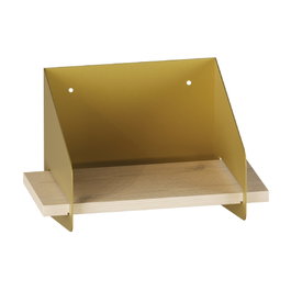 Hanah Home Estantería de Pared Dorada Madera y Metal Elegante 30x20x19 cm