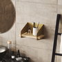 Hanah Home Estantería de Pared Dorada Madera y Metal Elegante 30x20x19 cm