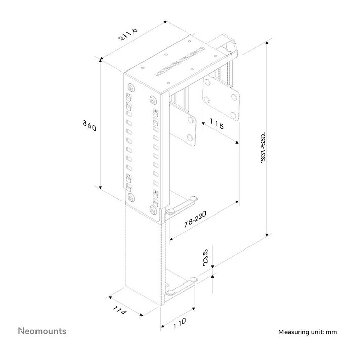 Neomounts CPU-D100BLACK Soporte para CPU Universal hasta 30 kg, Color Negro, Acero, Instalación en Escritorio Neomounts CPU-D100BLACK Soporte para CPU Universal hasta 30 kg, Color Negro, Acero, Instalación en Escritorio