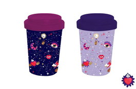 DKD Home Decor Tazas de Porcelana Good Luck, Surtido de 2 Colores