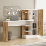 Hanah Home CT2-AW Mesa de Estudio, Pino Atlántico y Blanco, Ancho 152.3 cm, Altura 120 cm, Profundidad 40 cm, Tablero de Partículas Recubierto de Melamina
