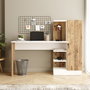 Hanah Home CT2-AW Mesa de Estudio, Pino Atlántico y Blanco, Ancho 152.3 cm, Altura 120 cm, Profundidad 40 cm, Tablero de Partículas Recubierto de Melamina