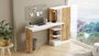 Hanah Home CT2-AW Mesa de Estudio, Pino Atlántico y Blanco, Ancho 152.3 cm, Altura 120 cm, Profundidad 40 cm, Tablero de Partículas Recubierto de Melamina