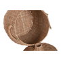 DKD Home Decor Set de 2 Cestas de Ratán y Metal Natural 45x45x56