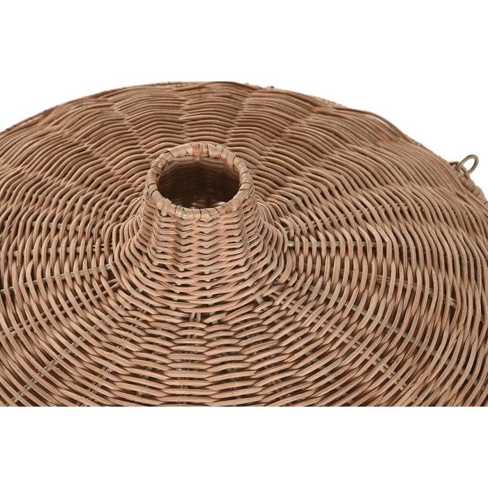 DKD Home Decor Set de 2 Cestas de Ratán y Metal Natural 45x45x56